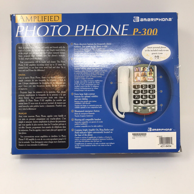 Ameriphone Amplified Photo Phone P-300 10 Times Amplification in Home Phones & Answering Machines in Cambridge - Image 3