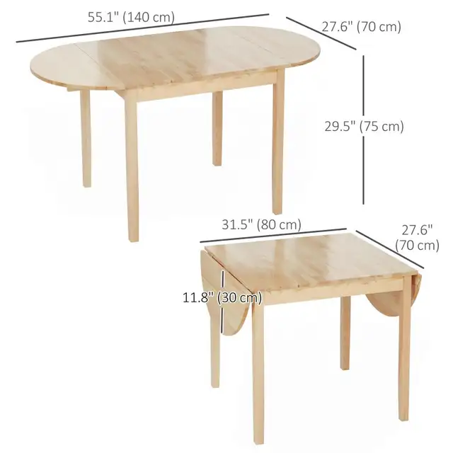 Natural drop leaf solid Wood Kitchen Table, Drop Leaf Tables in Dining Tables & Sets in Markham / York Region - Image 5