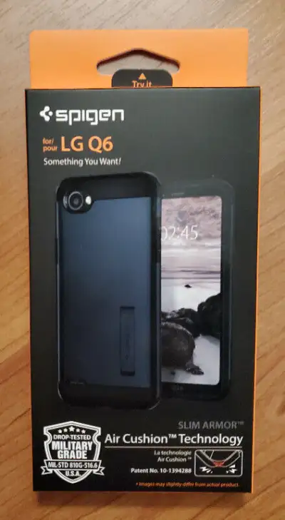 CELL PHONE CASE FOR LG Q6 + SPIGEN SLIM ARMOR + BRAND NEW IN BOX, View more