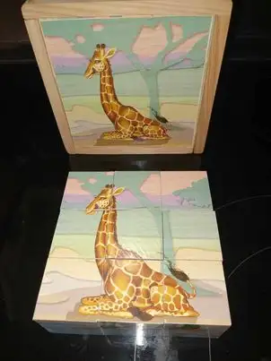 Zoo Animals Wooden Cube Puzzle in Toys & Games in St. Catharines - Image 3