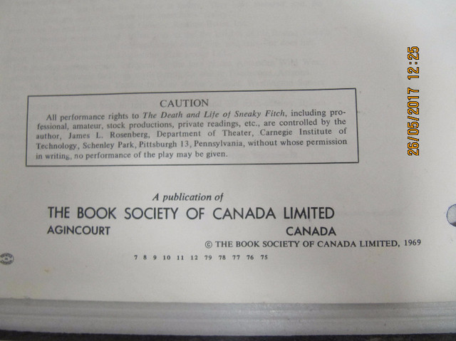 The Death and Life Of Sneaky Fitch Theatrical Screenplay Cir1969 in Arts & Collectibles in Mississauga / Peel Region - Image 3