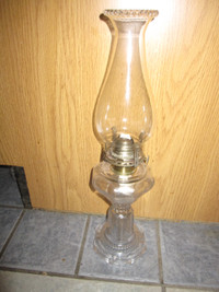 OIL LAMP LATE 1800s CATHEDRAL GLASS WHITE FLAME LIGHT CO MICH