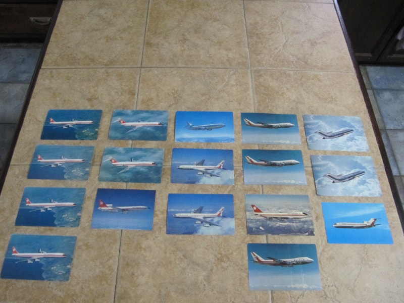 Vintage Air Canada Ward Air 17pc Airplane Post Card Lot C1970s, photo 1