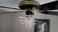 Black Lacquer Ceiling Fan w/ Light