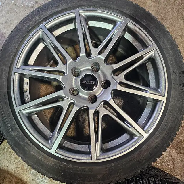 225/45/18 Continental winter tires with Fast alloy rims 5x114.3 in Tires & Rims in Markham / York Region - Image 5