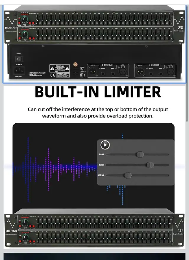 Graphic Equalizer 31-Band Stereo EQ for Home Audio, Dual Channel in Performance & DJ Equipment in Kitchener / Waterloo - Image 2