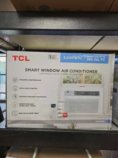 Ce climatiseur intelligent TCL offre une capacité de 8 000 BTU, idéal pour rafraîchir efficacement d...