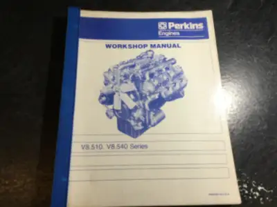 Perkins V8.510, V8.540 & TV8.540 Diesel Engines Workshop Manual OEM publication number 601 TPD 08831...
