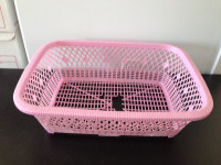 Laundry Basket Pink Plastic