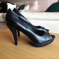 Women's Shoes - NEW Nine West Studded Peep Toe Heels (Size 9.5)