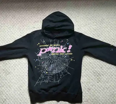 Sp5der P*NK Hoodie Black Large , View more