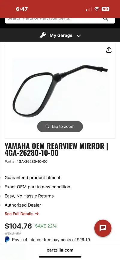 New mirror fits atv first