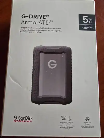SanDiskProfessional 5TB G-DRIVE ArmorATD Portable External Drive, View more