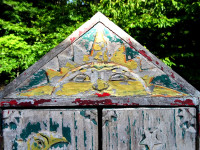 antique Gypsy Cabinet PRIMITIVE Folk Art sun moon star CELESTIAL