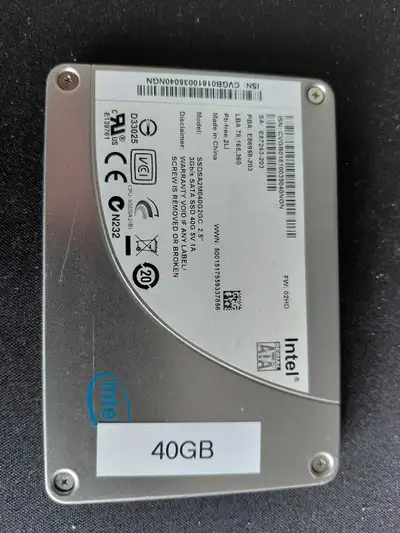 Intel X25 40Gb SATA SSD, 2.5", View more