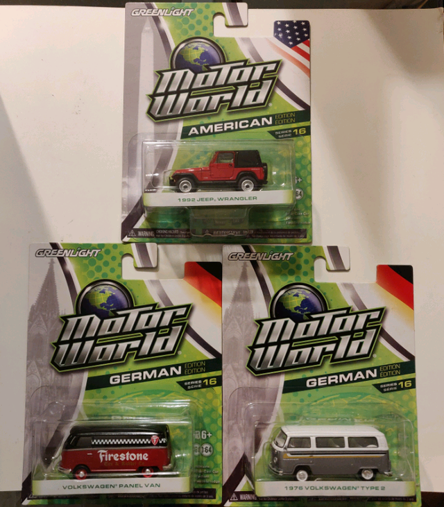 Greenlight Motor World Jeep Wrangler Volkswagen Van 1:64 diecast in Toys & Games in City of Toronto - Image 2