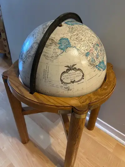 Vintage Replogle World Classic globe $350 Solid Wood 22" stand, View more