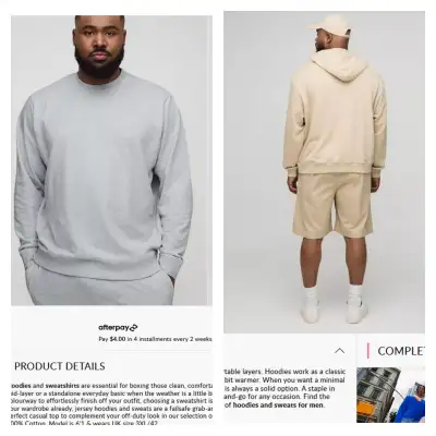 2 Boohoo Shirts - 4XL/5XL Lightweight Hoodie/Sweatshirt, View more