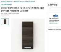 Cutler Silhouette 12"x30" Rectangle Surface Medicine Cabinet