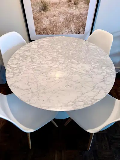 Reproduction Saarinen Tulip Table + 4 Chairs, View more