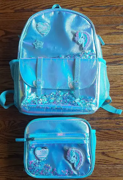 GIRLS UNIQUE  MATCHING LUNCH BOX AND BACKPACK....BEAUTIFUL, View more