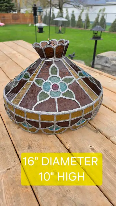 Vintage Stained Glass Tiffany Style Hanging Lamp, View more
