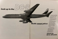 1958 Douglas DC-8 Jetliner XLarge 2-Page Original Ad