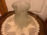 Vintage Hoosier Clear Diamond Cut Glass Vase