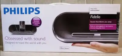PHILLIPS DS7550/17 docking speaker. NEW in package. - Compact and very portable, this Fidelio is no...