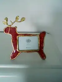 Stained glass reindeer frame