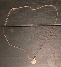 Rose gold plated pave oval necklace great for Valentines day