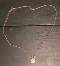 Rose gold plated pave oval necklace great for Valentines day