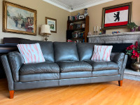 Genuine Leather Couch grey