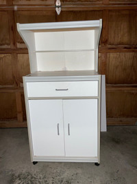 MICROWAVE STAND WHITE WITH GRAY TRIM