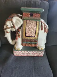 Large Vintage Ceramic Elephant Plant Stand