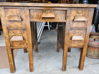 1870 to 1900 antique tiger Oak desk 