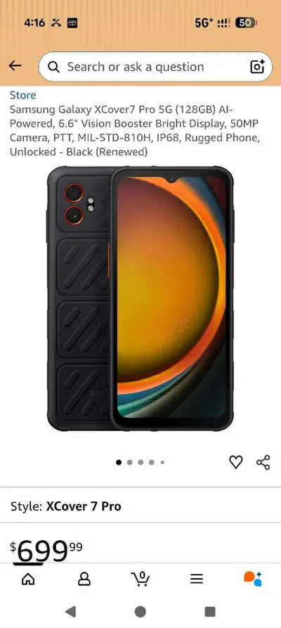 Samsung Galaxy Xcover7 Pro Rugged Smartphone , View more