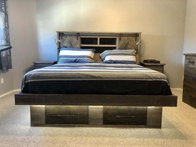 Custom beds with real barn wood in Beds & Mattresses in St. Albert - Image 3