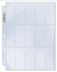 Ultra Pro Platinum 15 POCKET PAGES (100) for T O B A C C O cards
