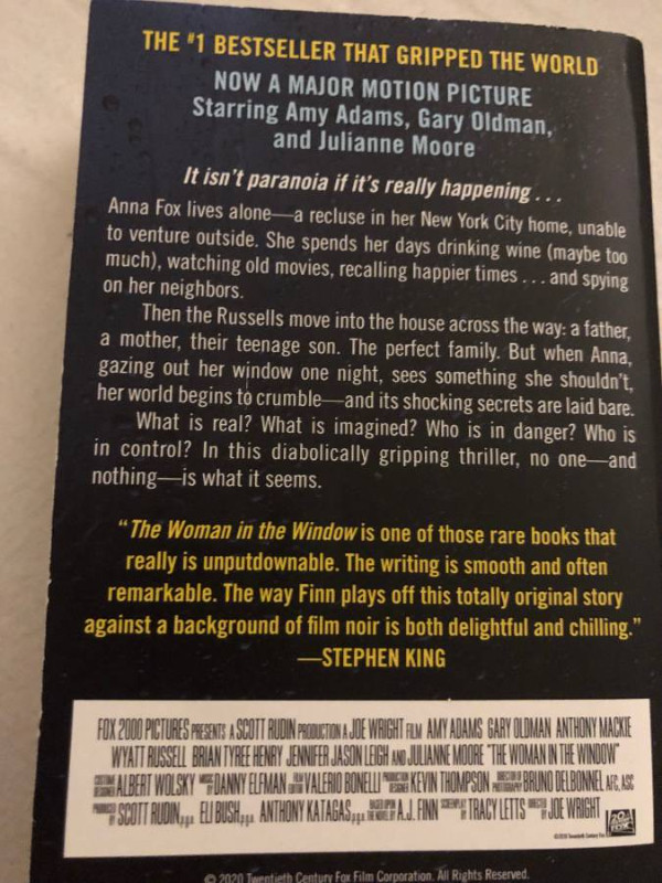 Novel - A Woman in the Window $5, used paperbackby A.J. Finn in Fiction in Oakville / Halton Region - Image 2