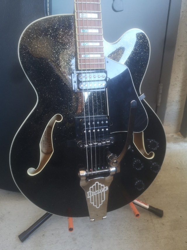 Ibanez black and gold hollowbody guitar Guitars Calgary Kijiji