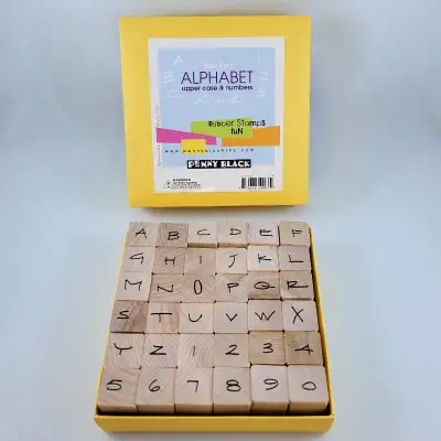 Penny Black Alphabet Rubber Stamps Kate Text Uppercase And Numbe, View more