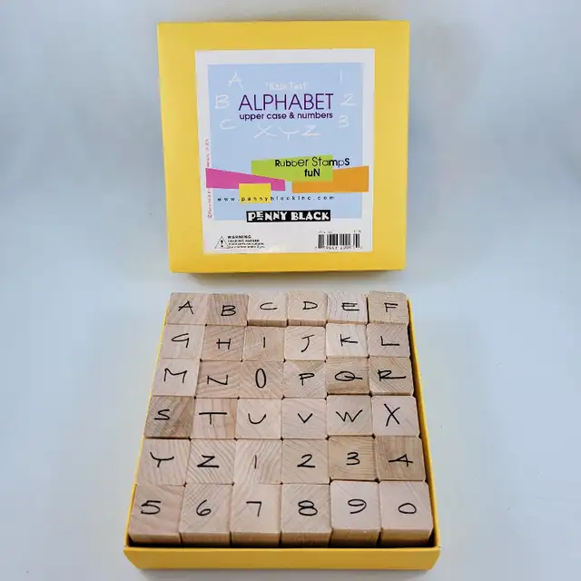 Penny Black Alphabet Rubber Stamps Kate Text Uppercase And Numbe in Hobbies & Crafts in Strathcona County - Image 2