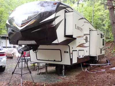 We have a 5TH wheel with a 10 X 10 shed we had built 3 years ago, the shed has a twin bed and a full...