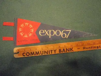 Vintage Felt Pennant Flag Banner Expo67 Montreal Canada, View more