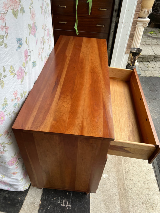 Mid-Century Dresser- 4-Drawer & Cabinet, Solid Wood, Walnut in Dressers & Wardrobes in Mississauga / Peel Region - Image 3