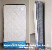 Single New Orthopedic spring Mattress for Sale Free Delivery
