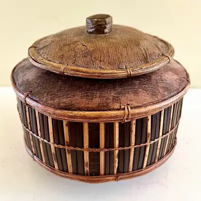 Vintage Southeast Asian Rice Basket, View more