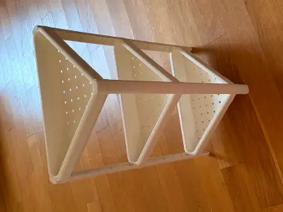 White 3-tier plastic corner shelf, View more