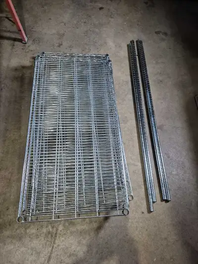 Uline 48"W X 24"D X 63"H Wire racking 5 shelves , View more